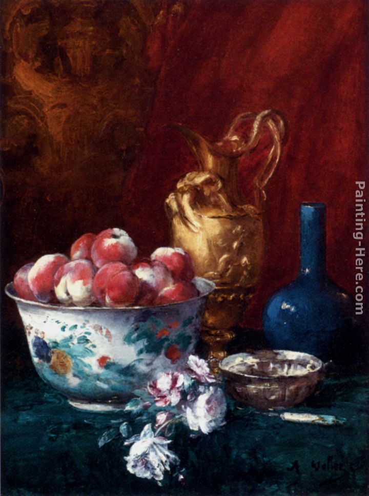 Still Life With Peaches painting - Antoine Vollon Still Life With Peaches art painting